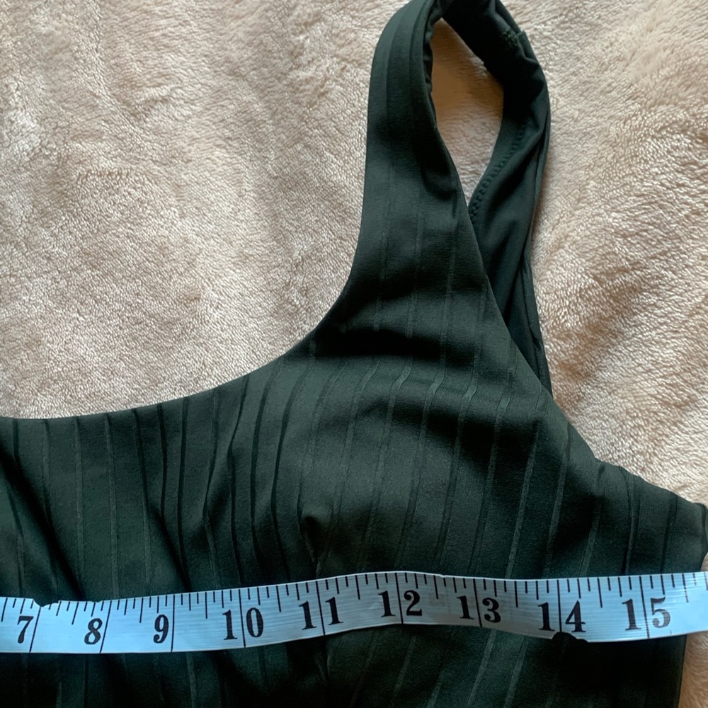 lululemon athletica Ribbed Scoop Neck Sports Bra in Dark Green - Picture 10 of 11